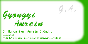 gyongyi amrein business card