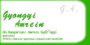 gyongyi amrein business card